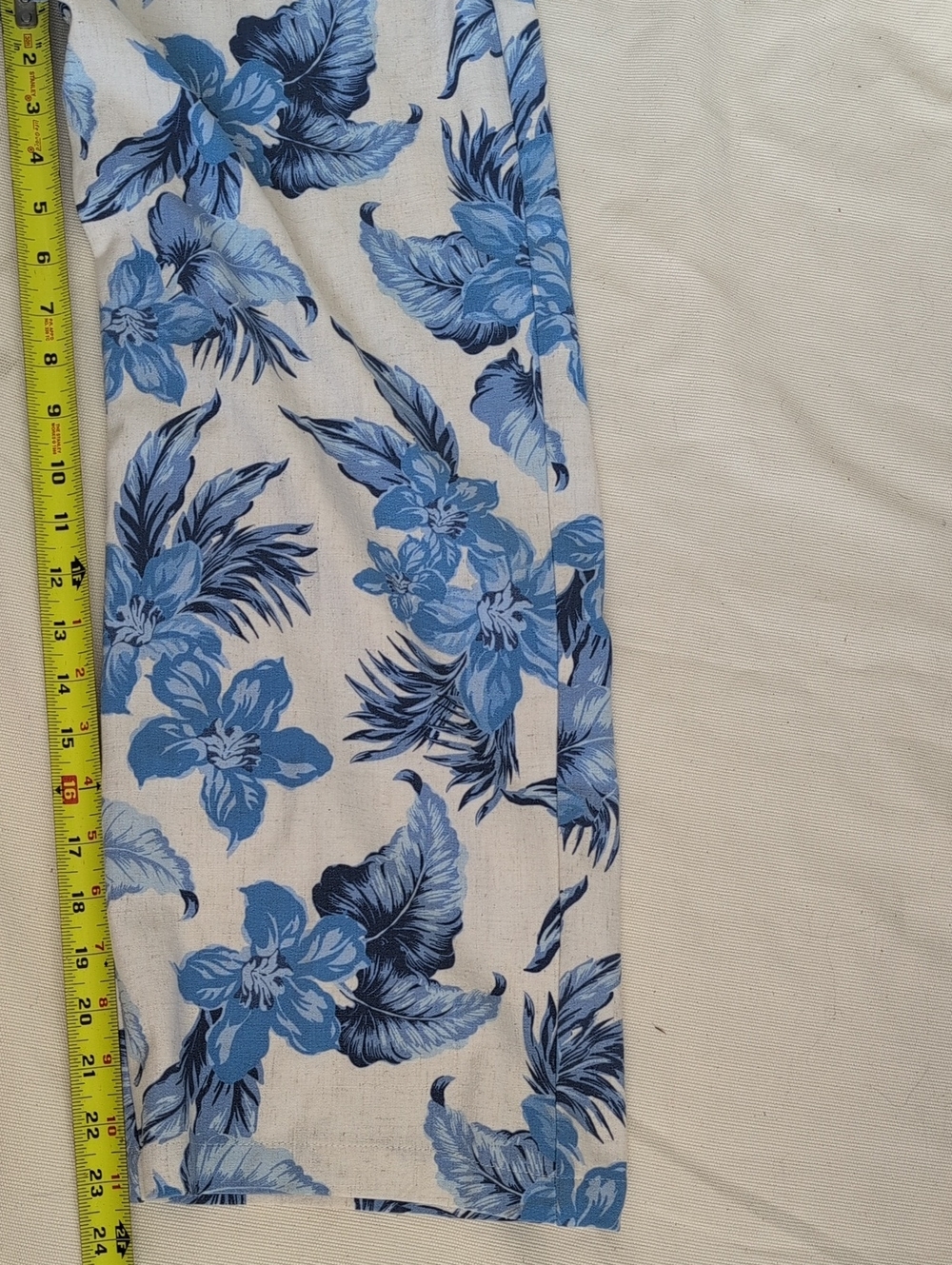 Draper's & Damon's Women's Blue Floral Wide-Leg Linen Blend Cropped Pants Petite - Picture 11 of 11